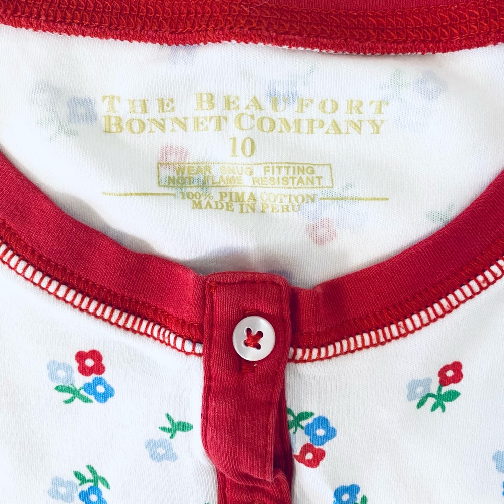 The Beaufort Bonnet Company Sara Jane's Short Sleeve Floral Pajama Set Size 8-10 - Picture 7 of 10
